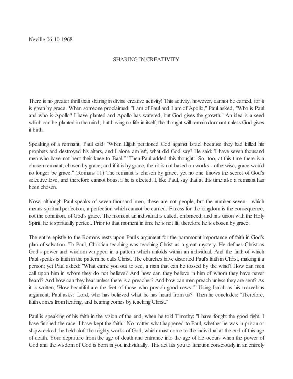 1968.06.10, Sharing In Creativity cover