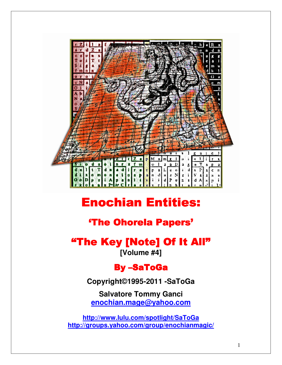 Enochian Entities -Key Of It All -By SaToGa cover