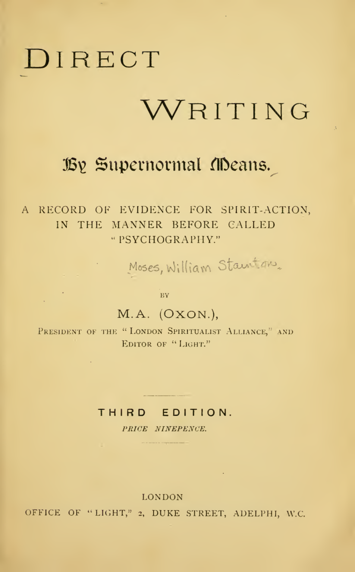 Direct Writing By Supernormal Means - W Moses cover