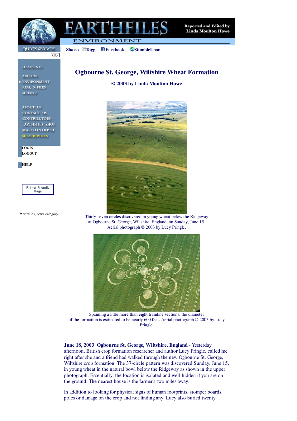 06 18 2003 Ogbourne St. George, Wiltshire Wheat Formation cover