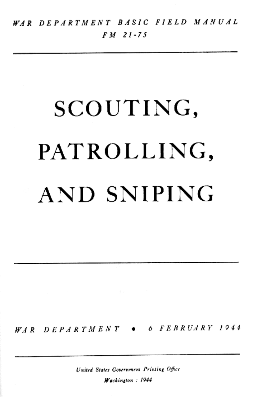 Scouting Patrolling & Sniping cover