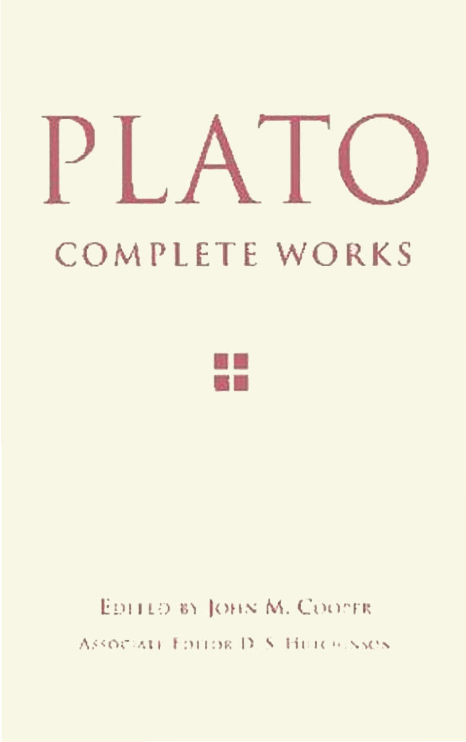 Complete Works - Plato (John M. Cooper, ed.) cover