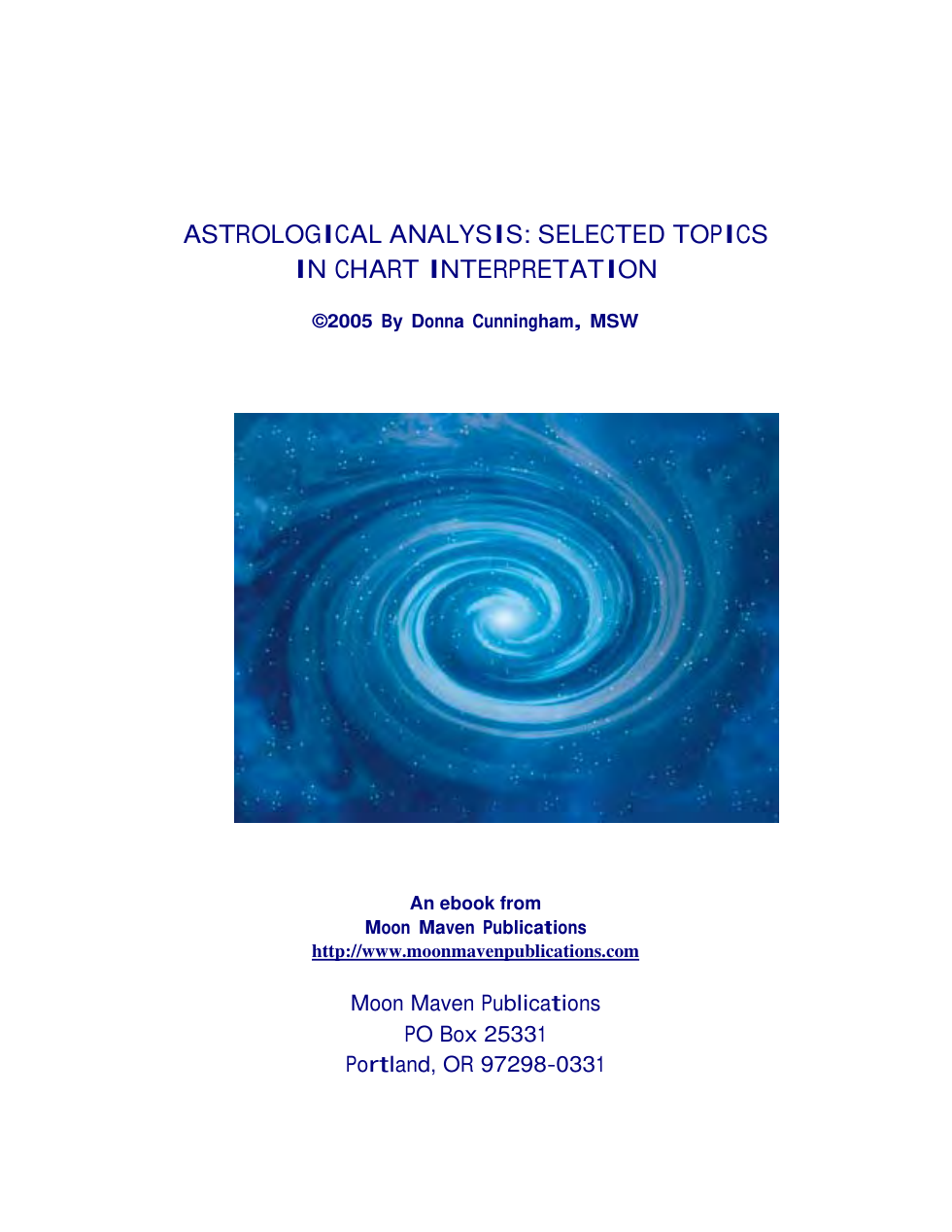 [Astrology] Donna Cunningham - Selected Topics in Chart Interpretation cover