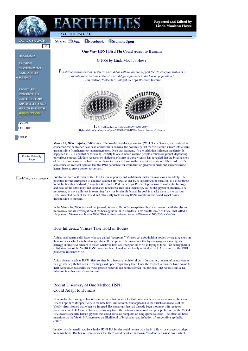 03 21 2006 One Way H5N1 Bird Flu Could Adapt to Humans cover
