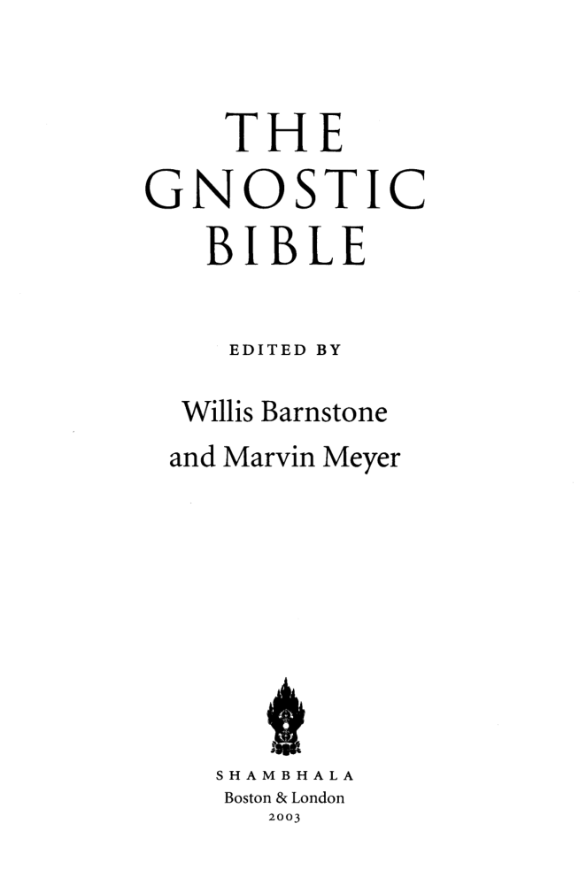 Barnstone & Meyer - The Gnostic Bible cover