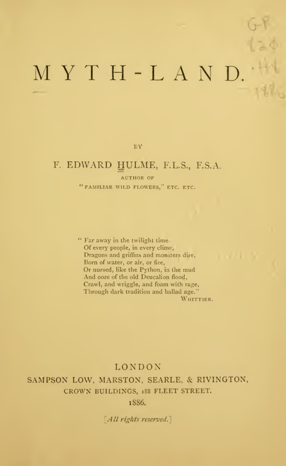 Myth-Land - F E Hulme cover
