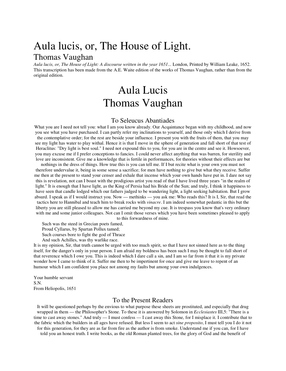 Aula lucis, or, The House of Light cover