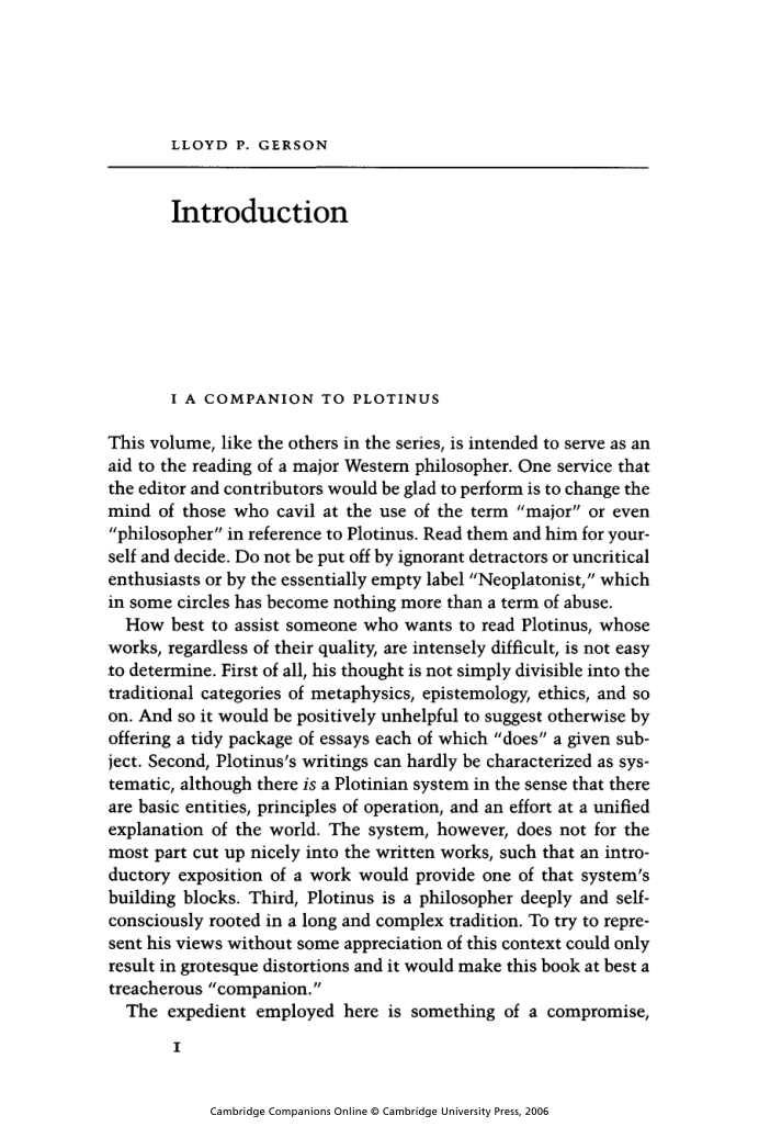 Lloyd P. Gerson The Cambridge Companion to Plotinus cover