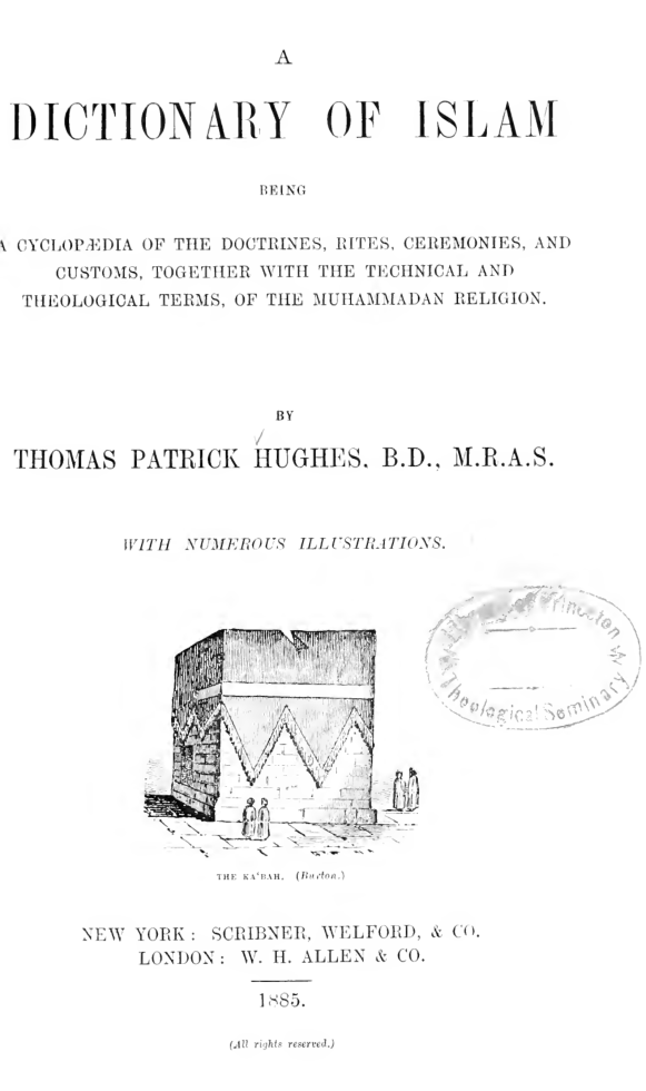 Dictionary of Islam cover