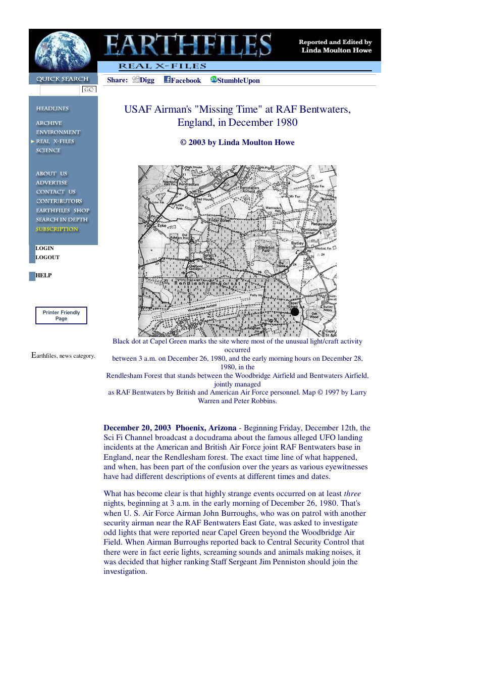 12 20 2003 USAF Airmans Missing Time at RAF Bentwaters, England, in December 1980 cover