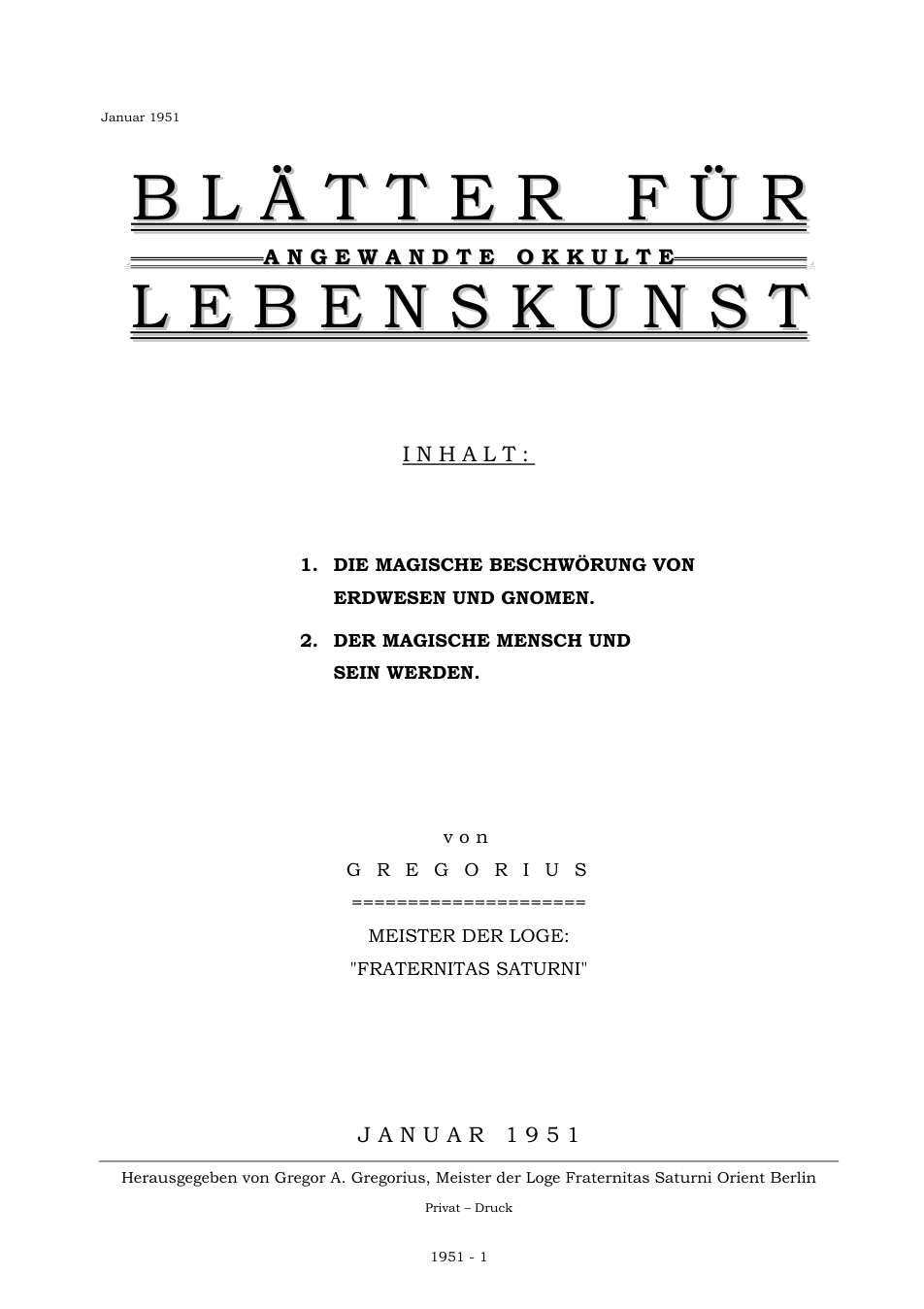 blatter-fur-angewandte-okkulte-lebenskunst-1951 cover
