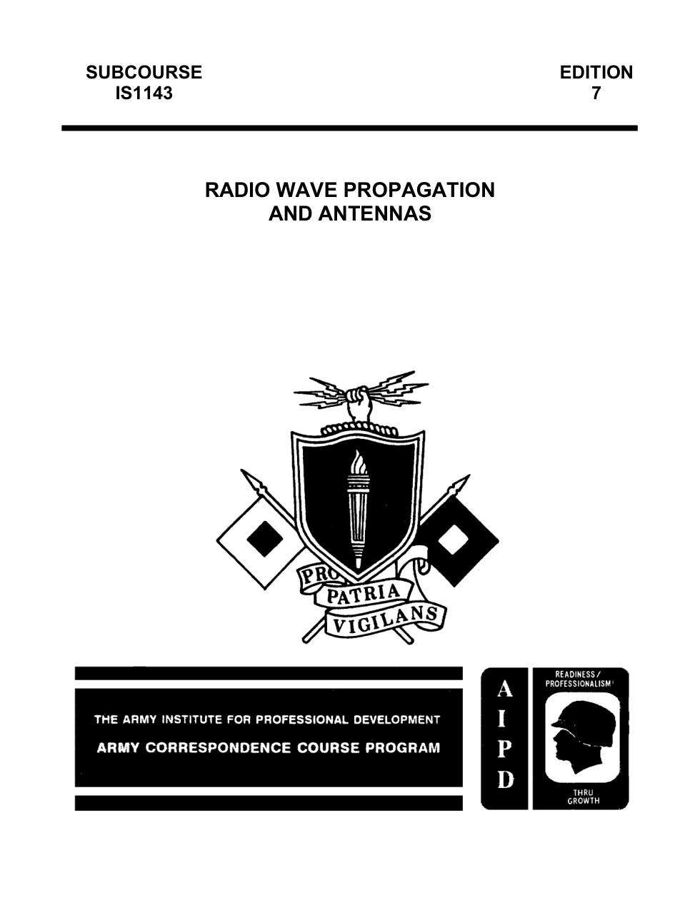 ARMY Electronics-RadioWave Propagation,Antennas 1986, 186p. cover