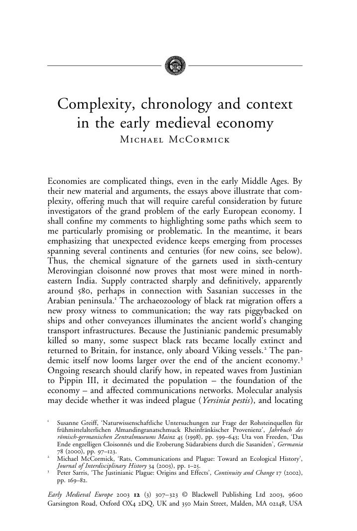 13932049 Complexity, chronology and context in the early medieval economy cover