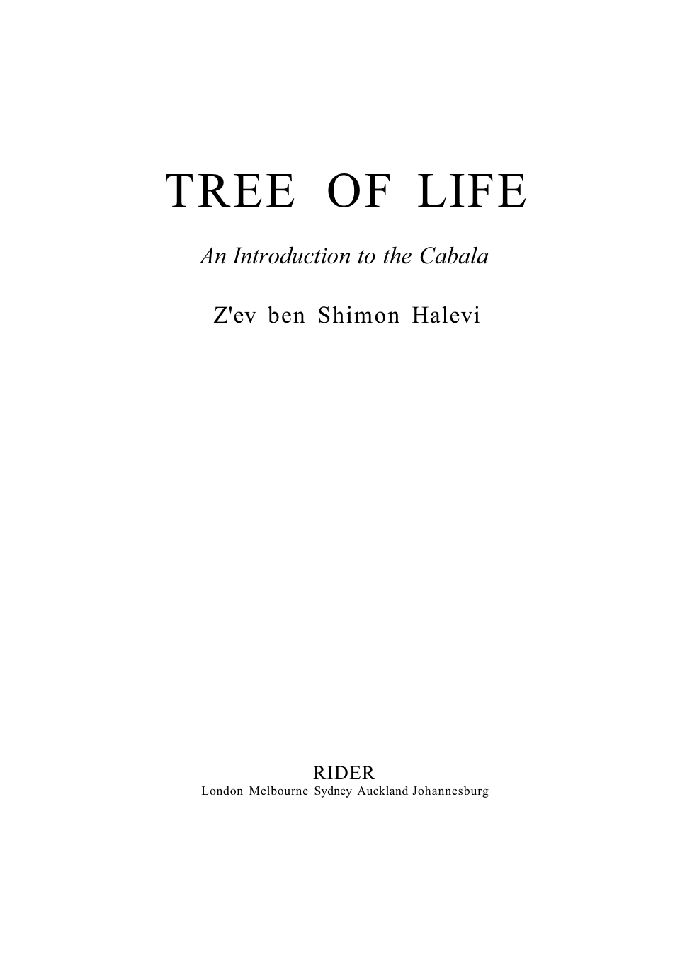 Tree of Life - Introduction to the Kabbalah cover