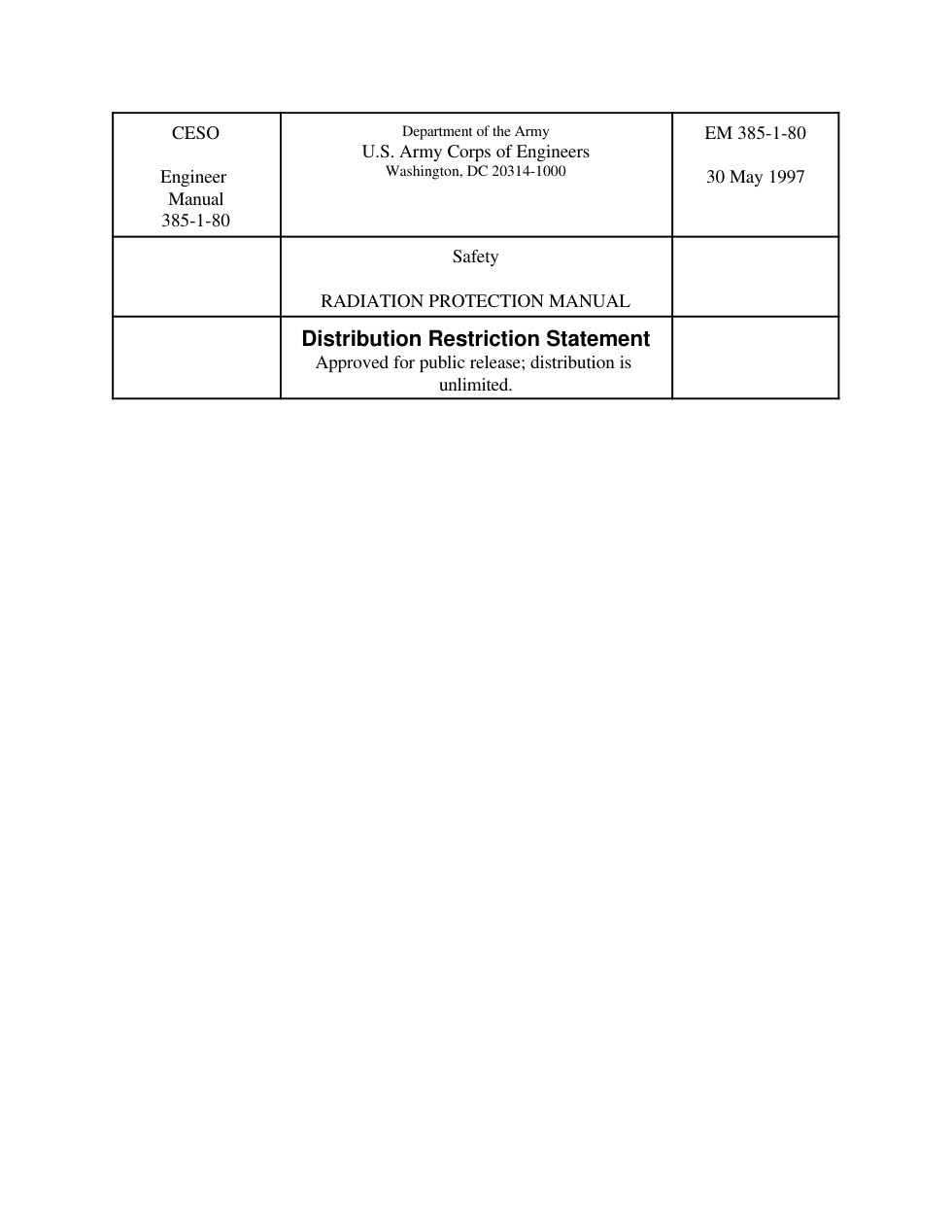 Radiation Protection Manual 1997 175 pages cover