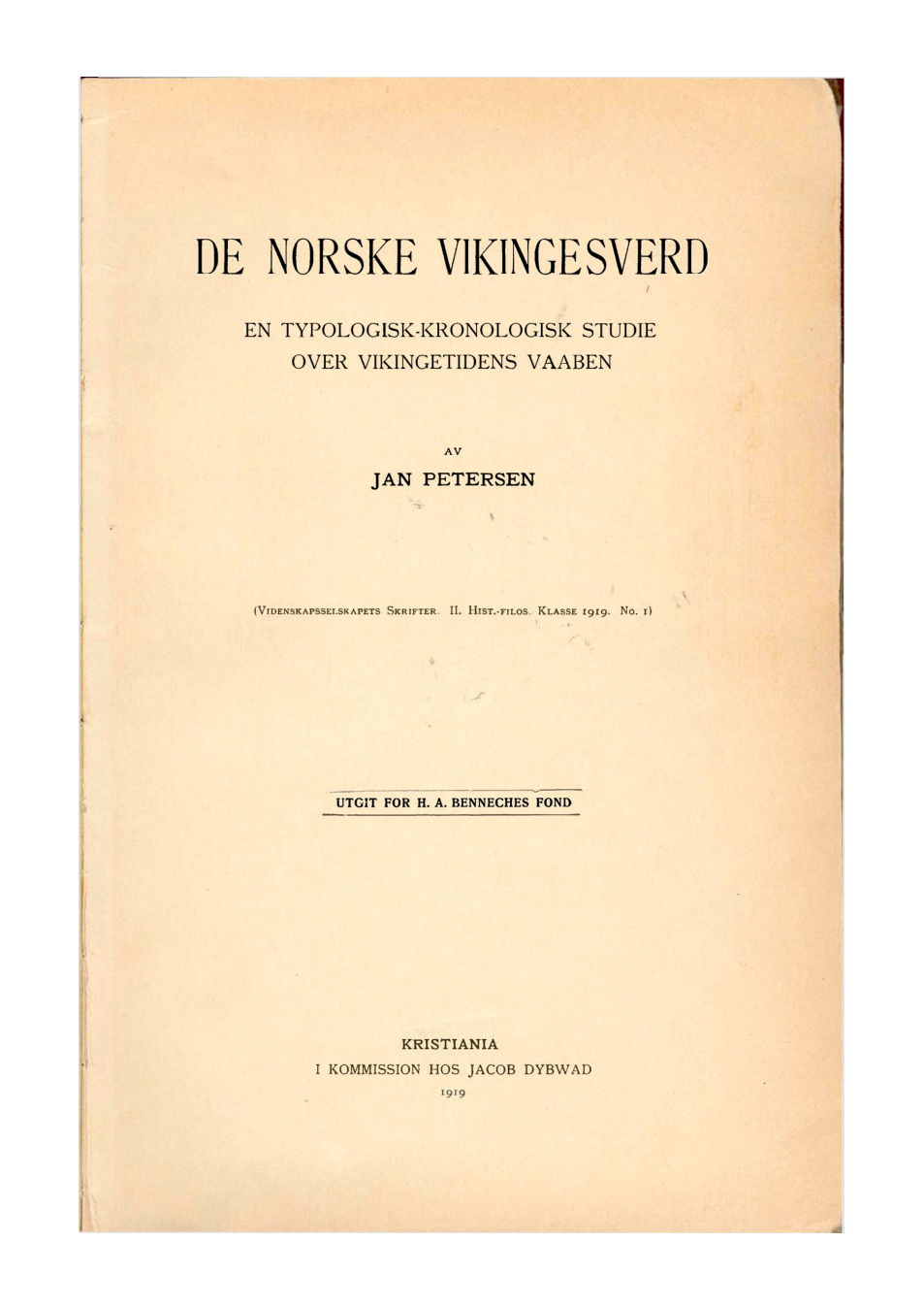 De Norske Vikingesverd OCR cover