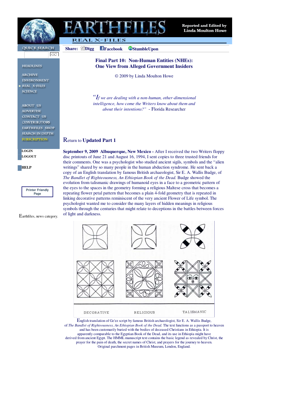 09 09 2009 Final Part 10 Non-Human Entities (NHEs) One View from Alleged Government Insiders cover