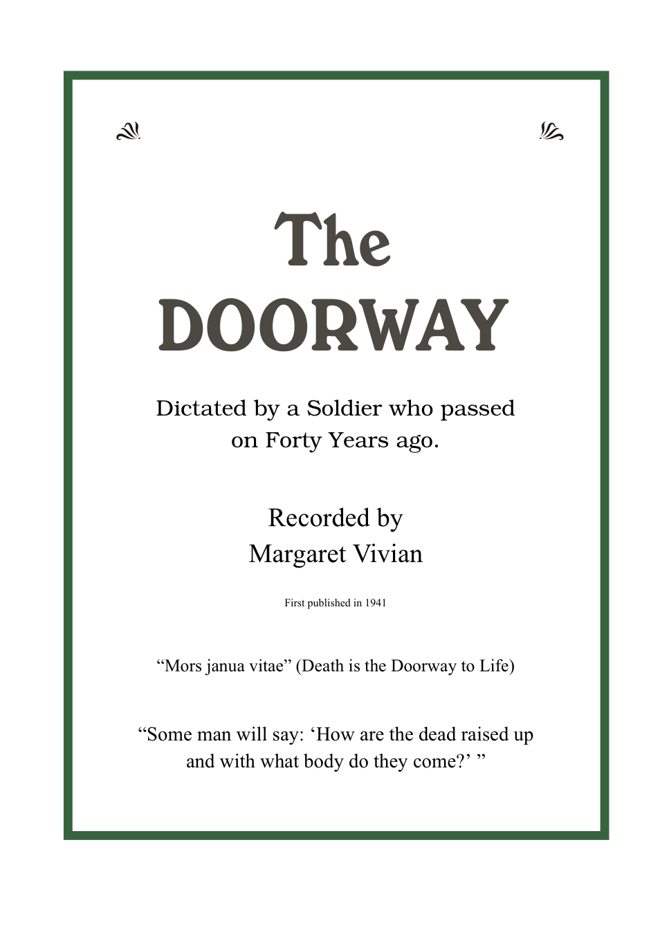 Maragret Vivian - The Doorway cover