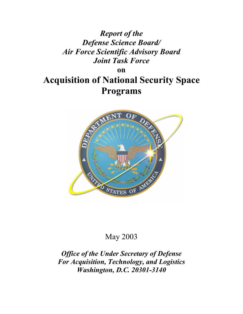 Acquisition Of National Security Space Programs cover