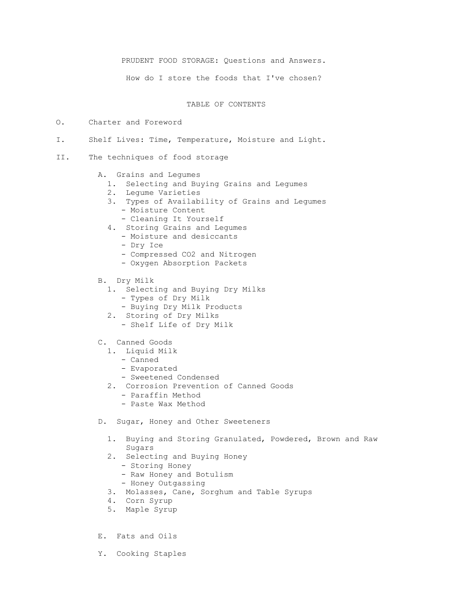 Food Storage FAQs 52 pages cover