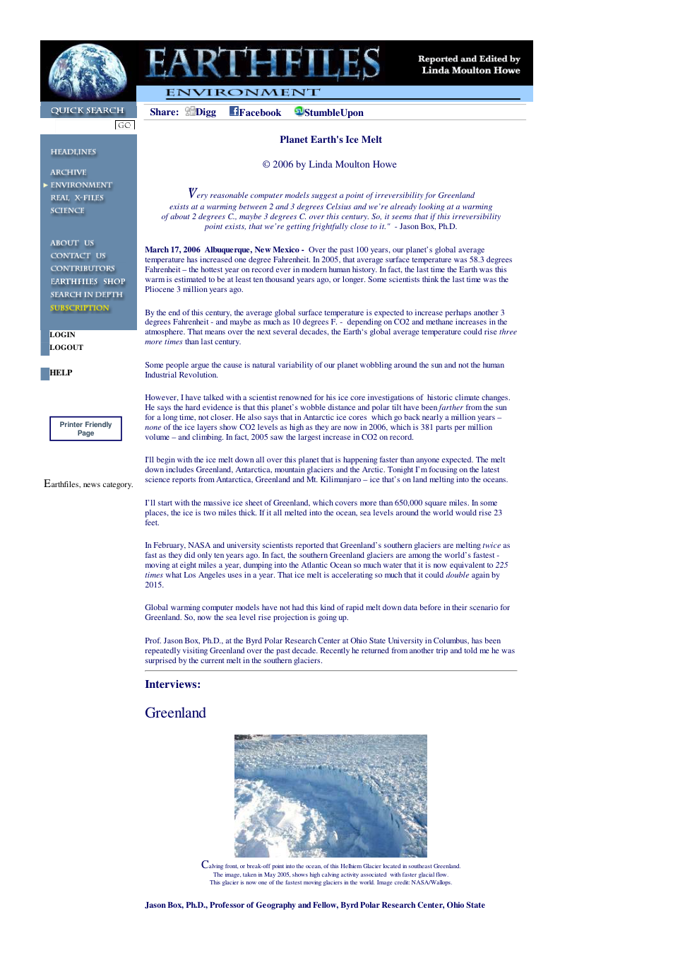 03 17 2006 Planet Earth's Ice Melt cover
