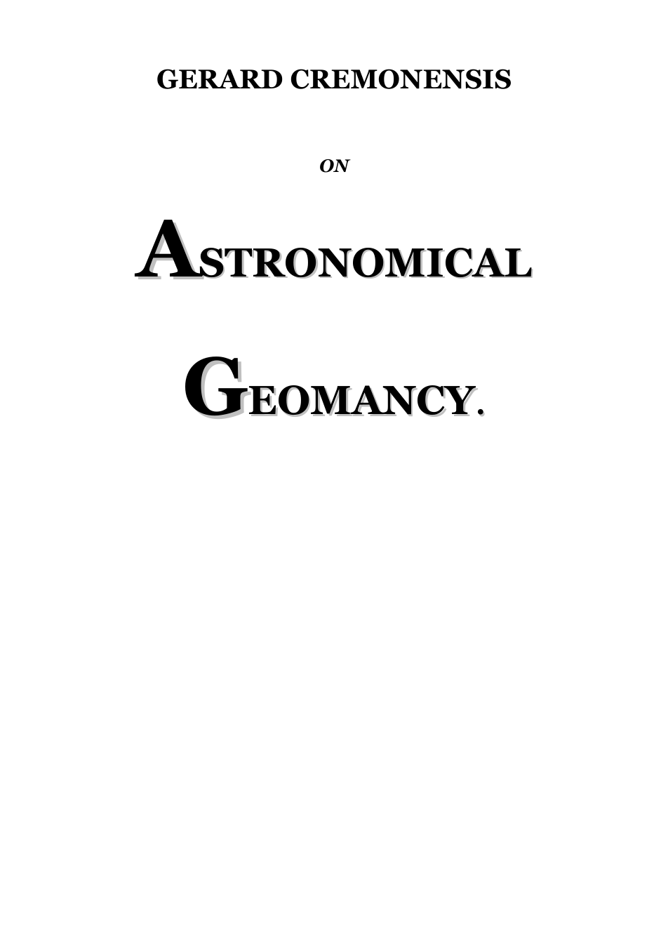 Astronomical Geomancy - G Cremonensis cover