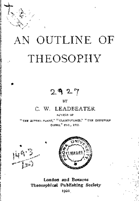 Outline Of Theosophy cover