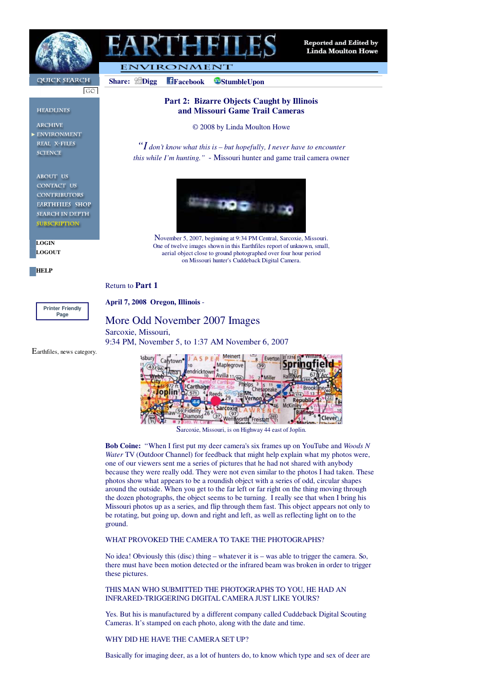 04 07 2008 Part 2 Bizarre Objects Caught by Illinois and Missouri Game Trail Cameras cover