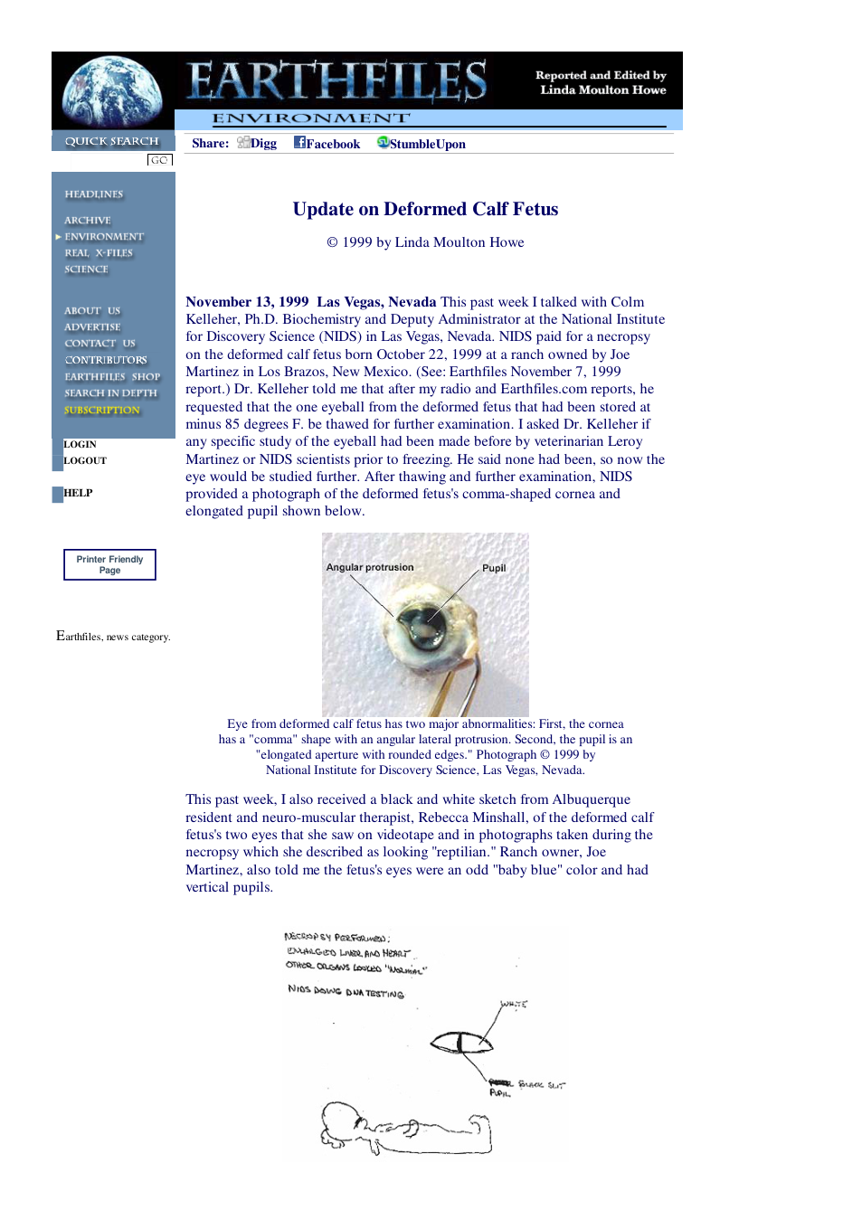 11 13 1999 Update on Deformed Calf Fetus cover