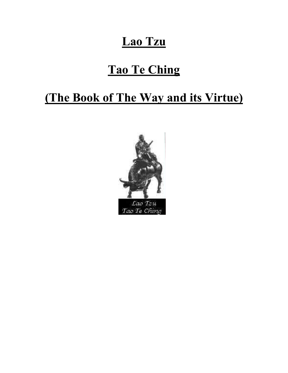Tao Te Ching - Kline cover