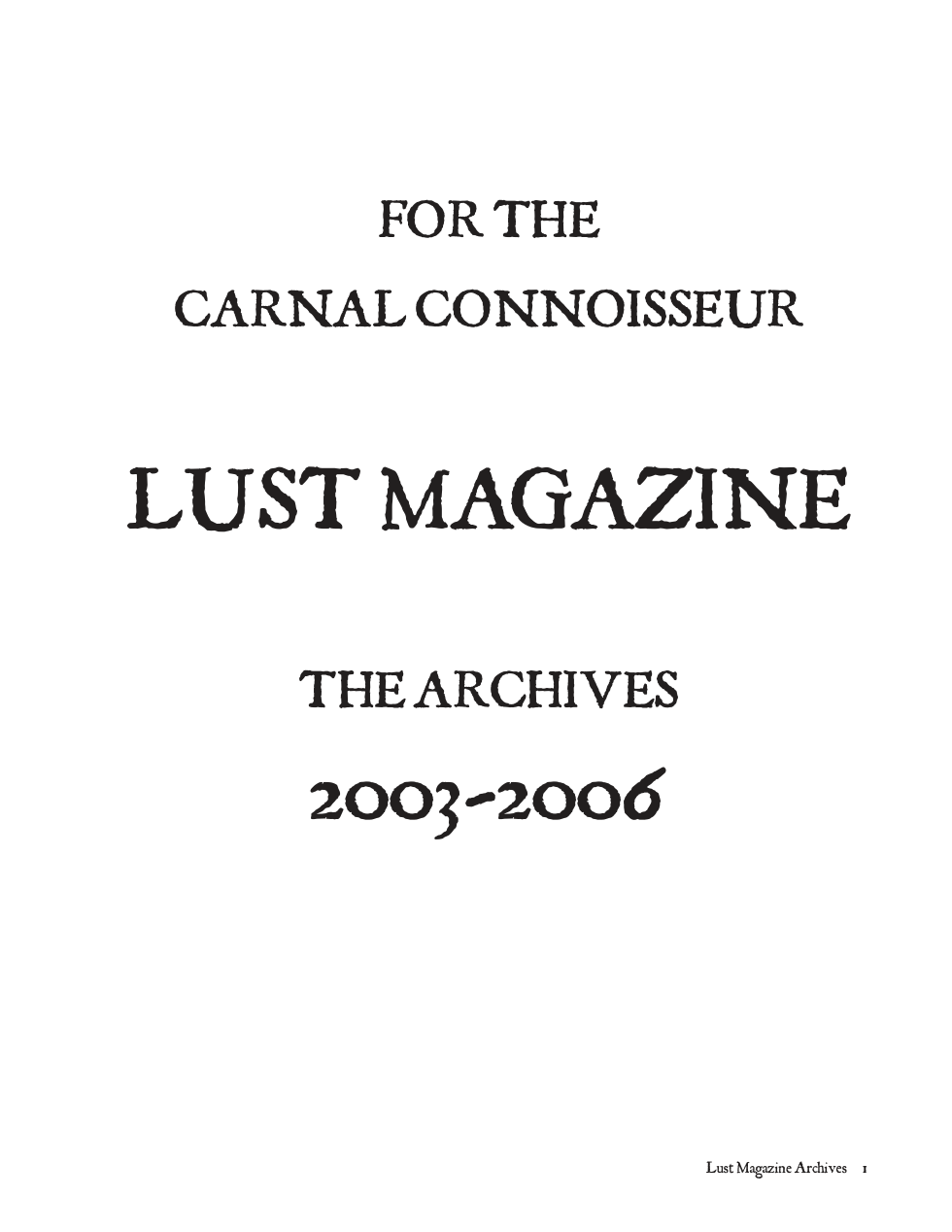 Lust Magazine 2003-2006 cover