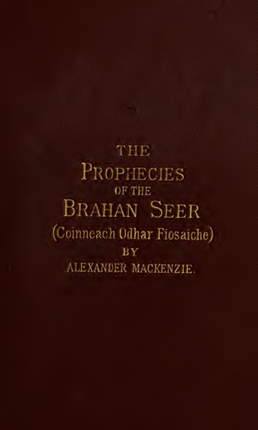 The Prophecies Of The Brahan Seer - A Mackenzie (1882) cover