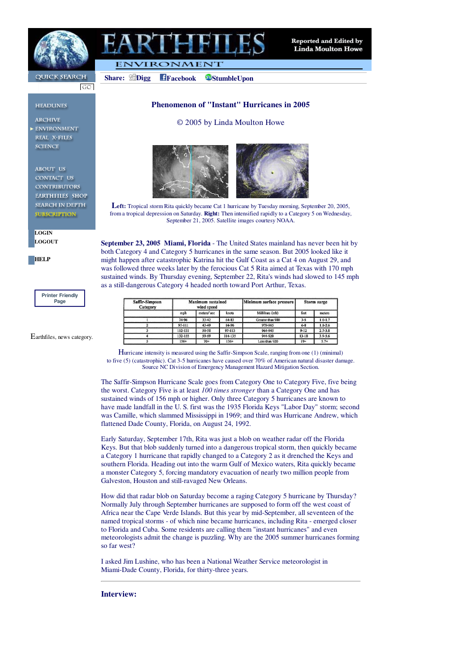 09 23 2005 Phenomenon of Instant Hurricanes in 2005 cover