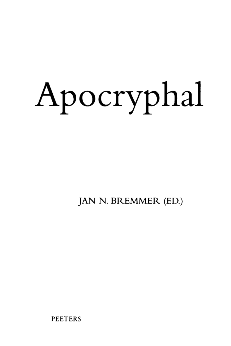 Bremmer - The Apocryphal Acts of Peter- Magic, Miracles and Gnosticism cover