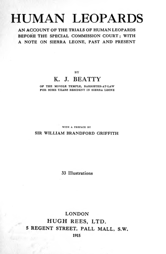 Human Leopards - K J Beatty cover