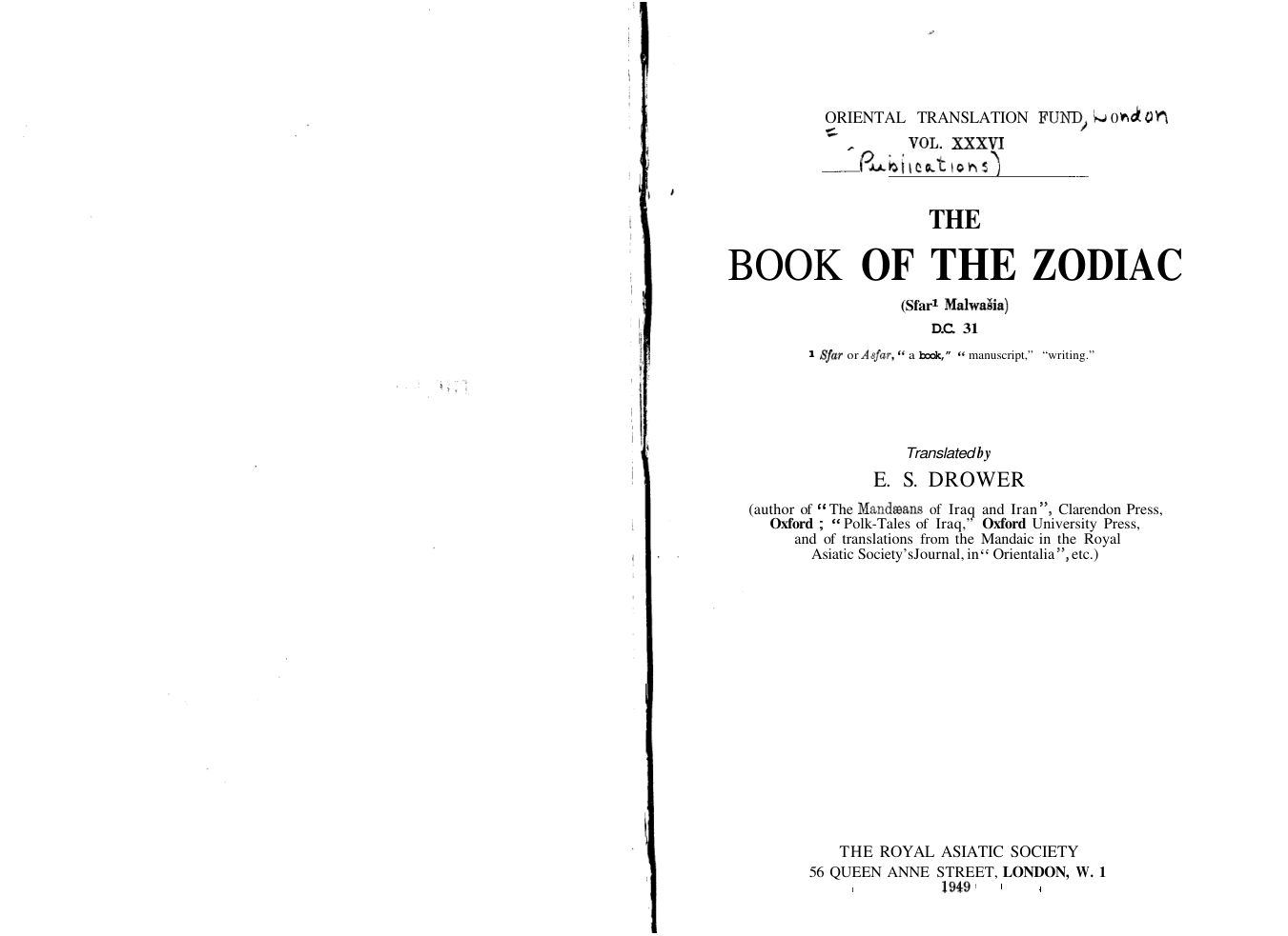 The Book of the Zodiac Drower cover