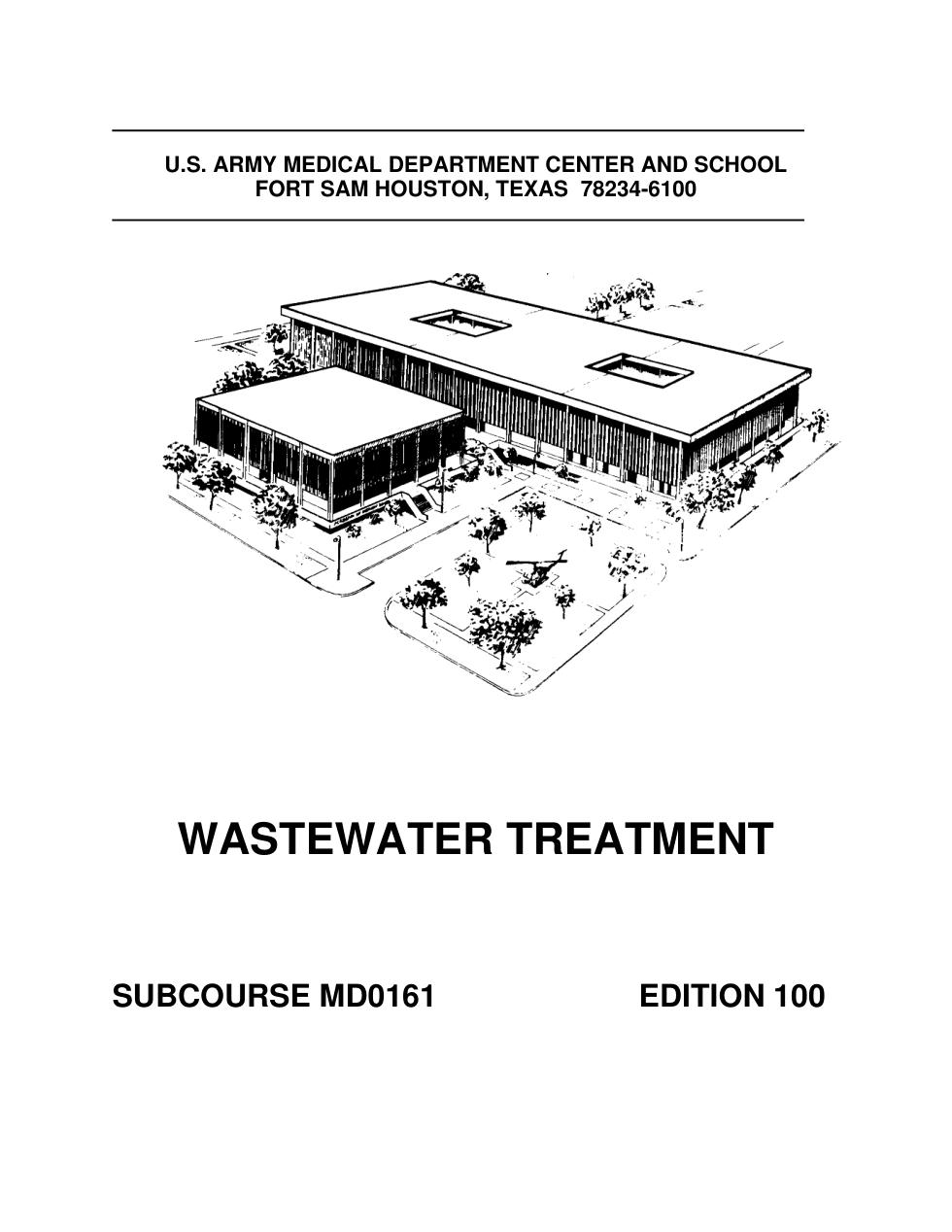 ARMY Medical - Wastewater Treatment Ed 100 155 pages cover