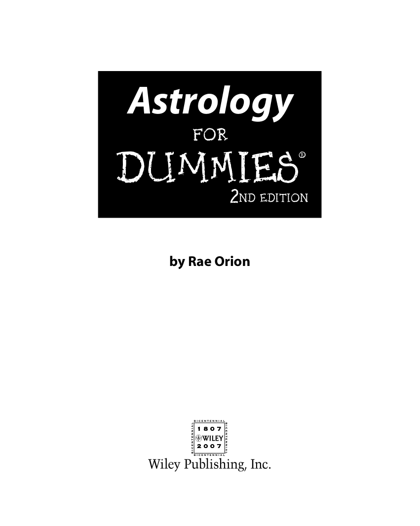 Astrology For Dummies 2nd Edition cover