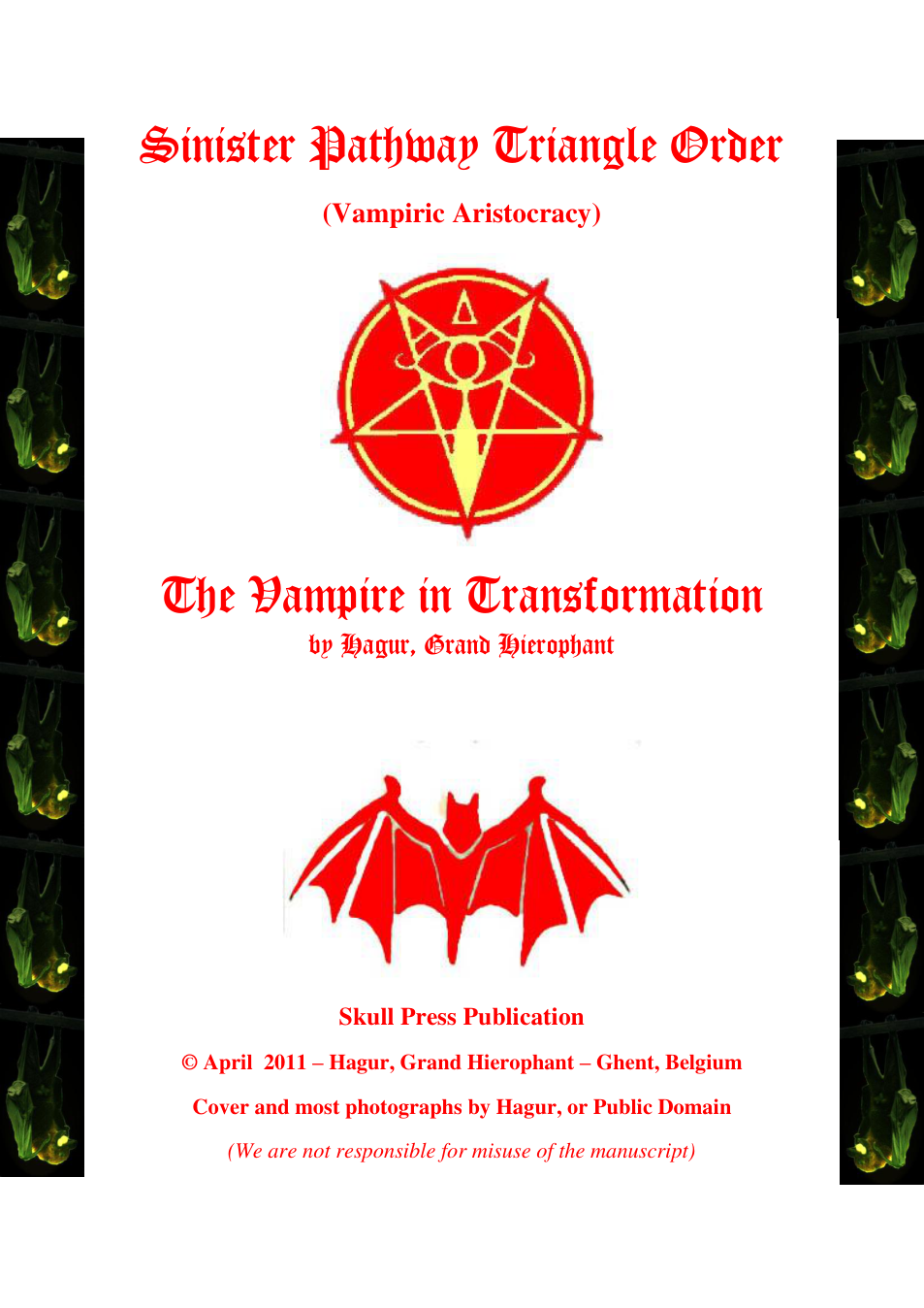 The Vampire in Transformation cover