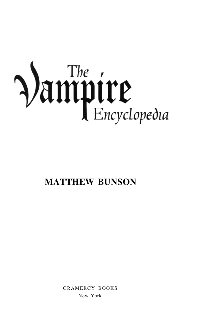 Encyclopedia of Vampire cover