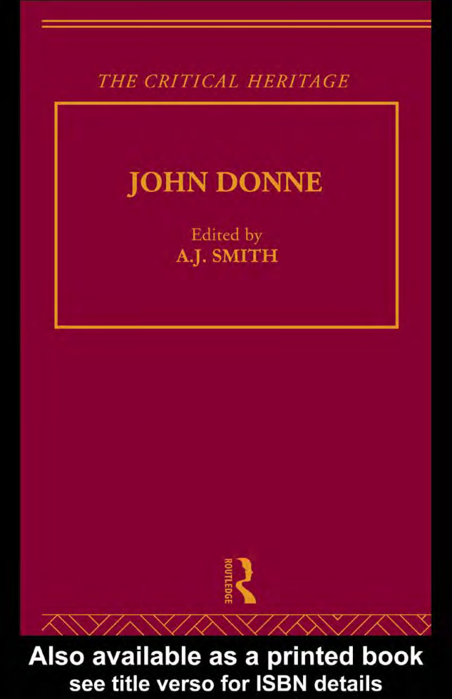 John Donne The Critical Heritage cover