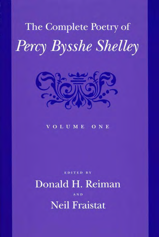 The Complete Poetry of Percy Bysshe Shelley, Vol. 1 cover