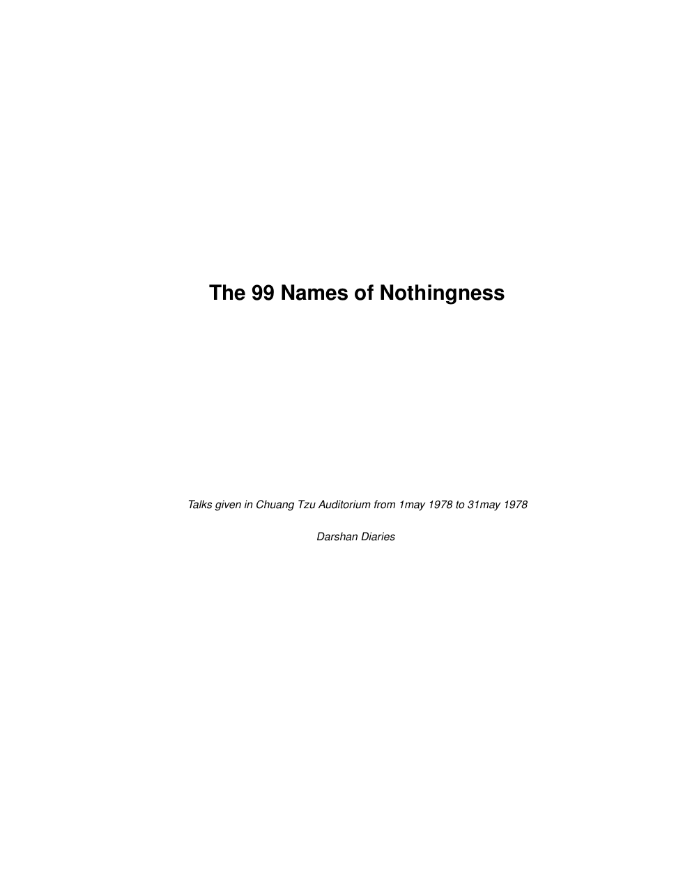 The 99 Names of Nothingness cover