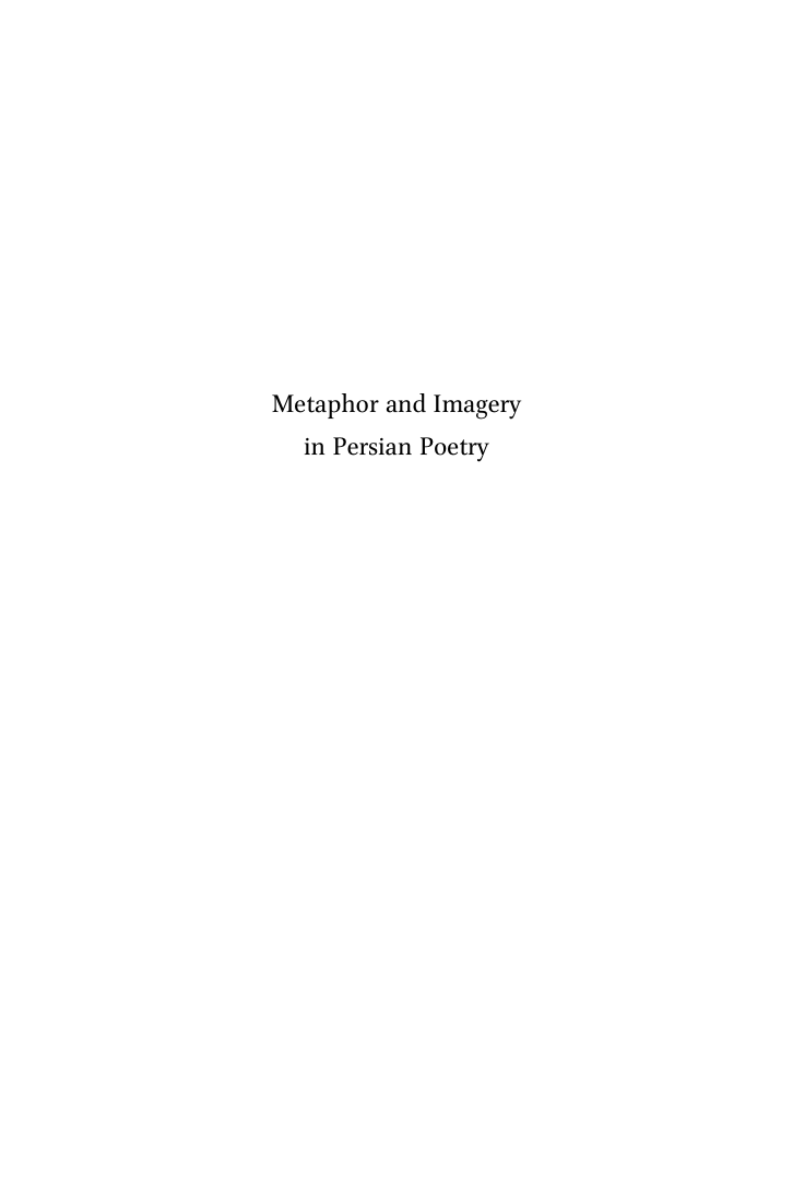 Metaphor and Imagery in Persian Poetry cover