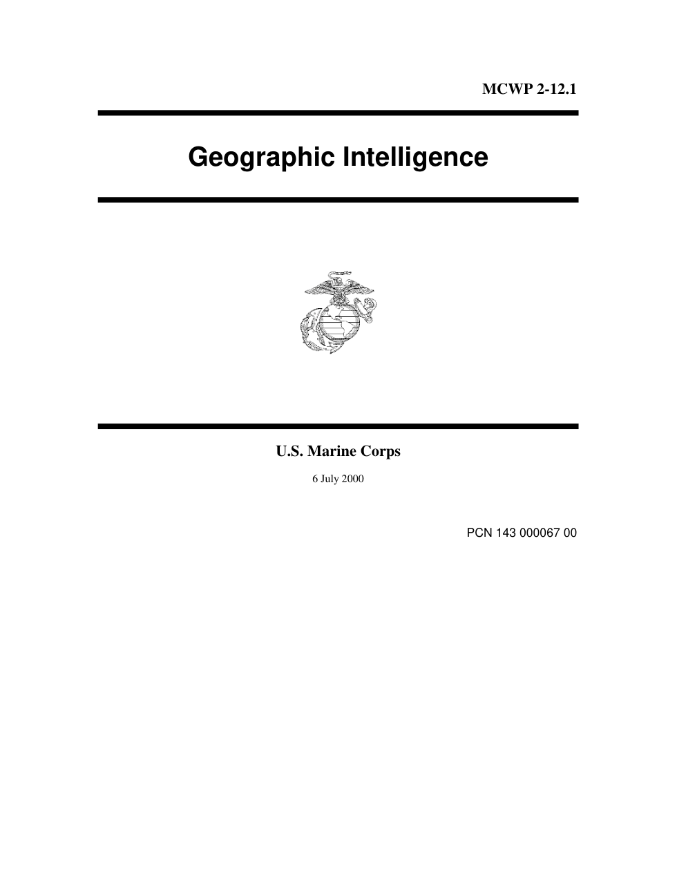USMC - Geographic Intelligence (GEOINT) 2000 202 pages cover