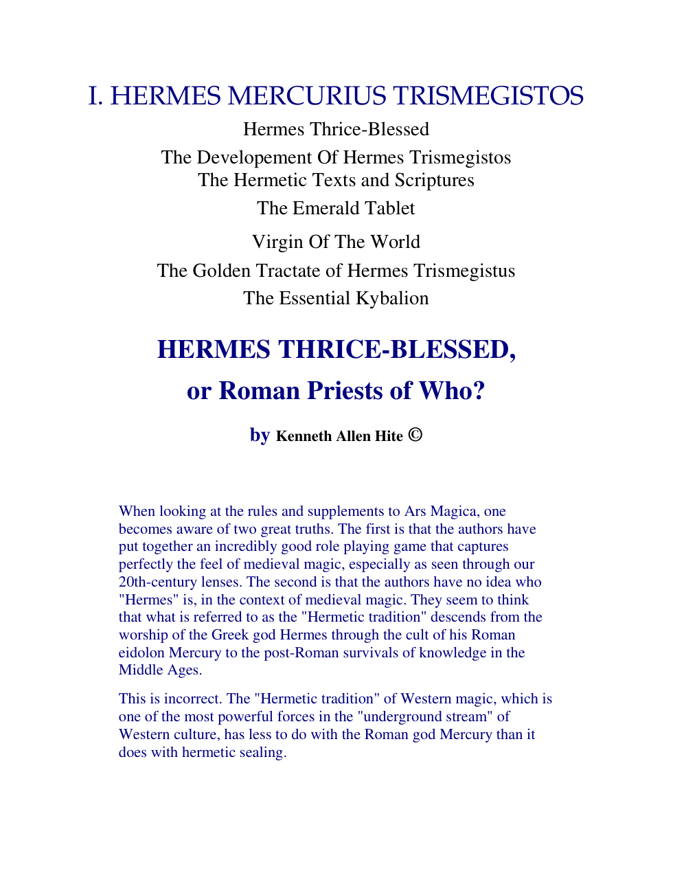 Hermes Trismeistos cover