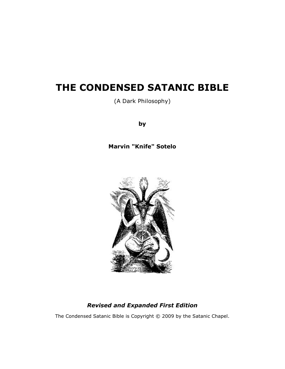 The Condensed Satanic Bible cover