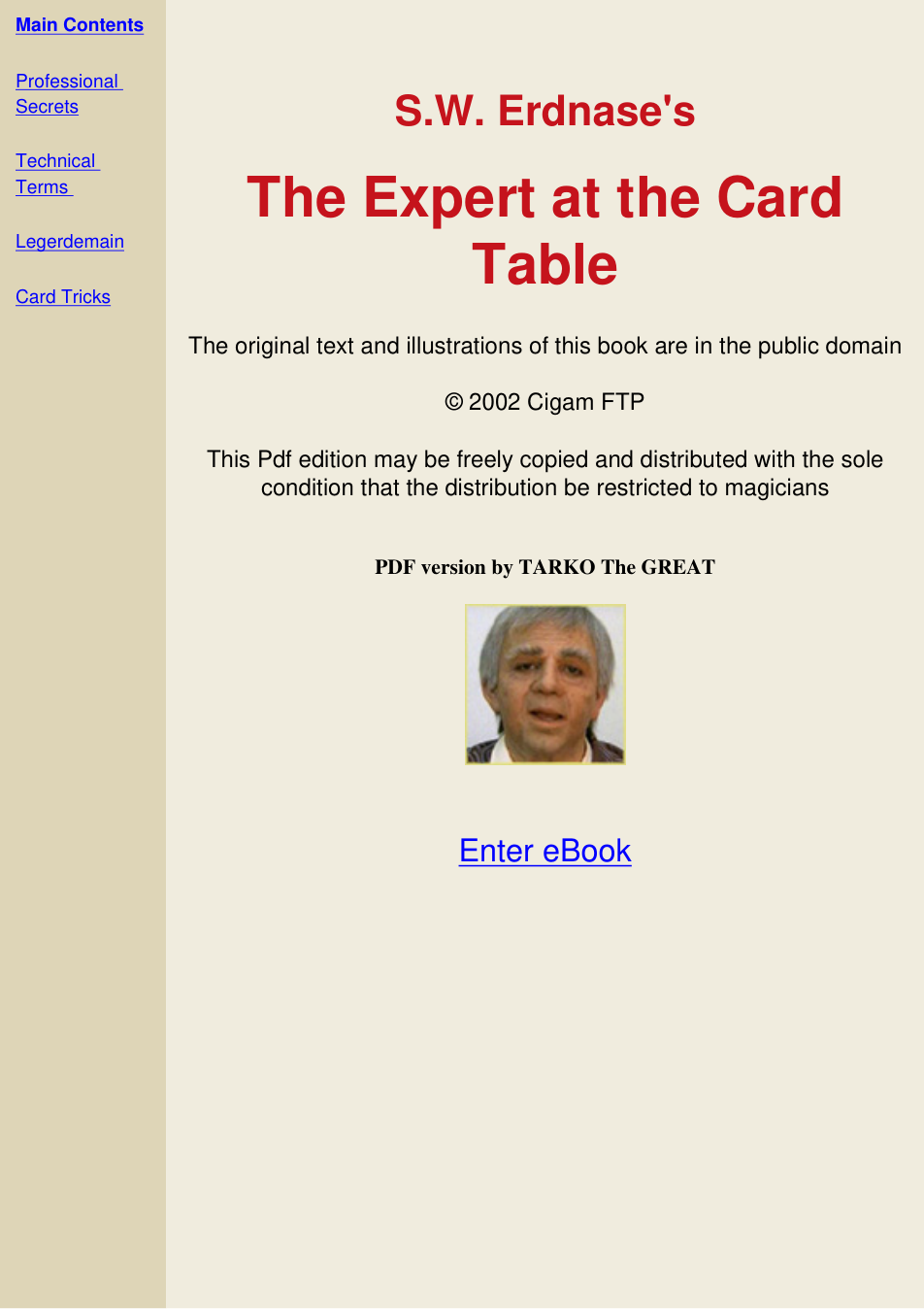 Expert at the Card Table - S.W. Erdnase cover