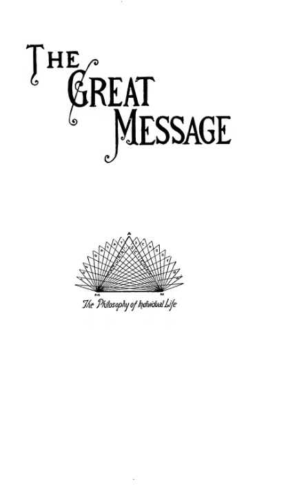 The Great Message - J E Richardson cover