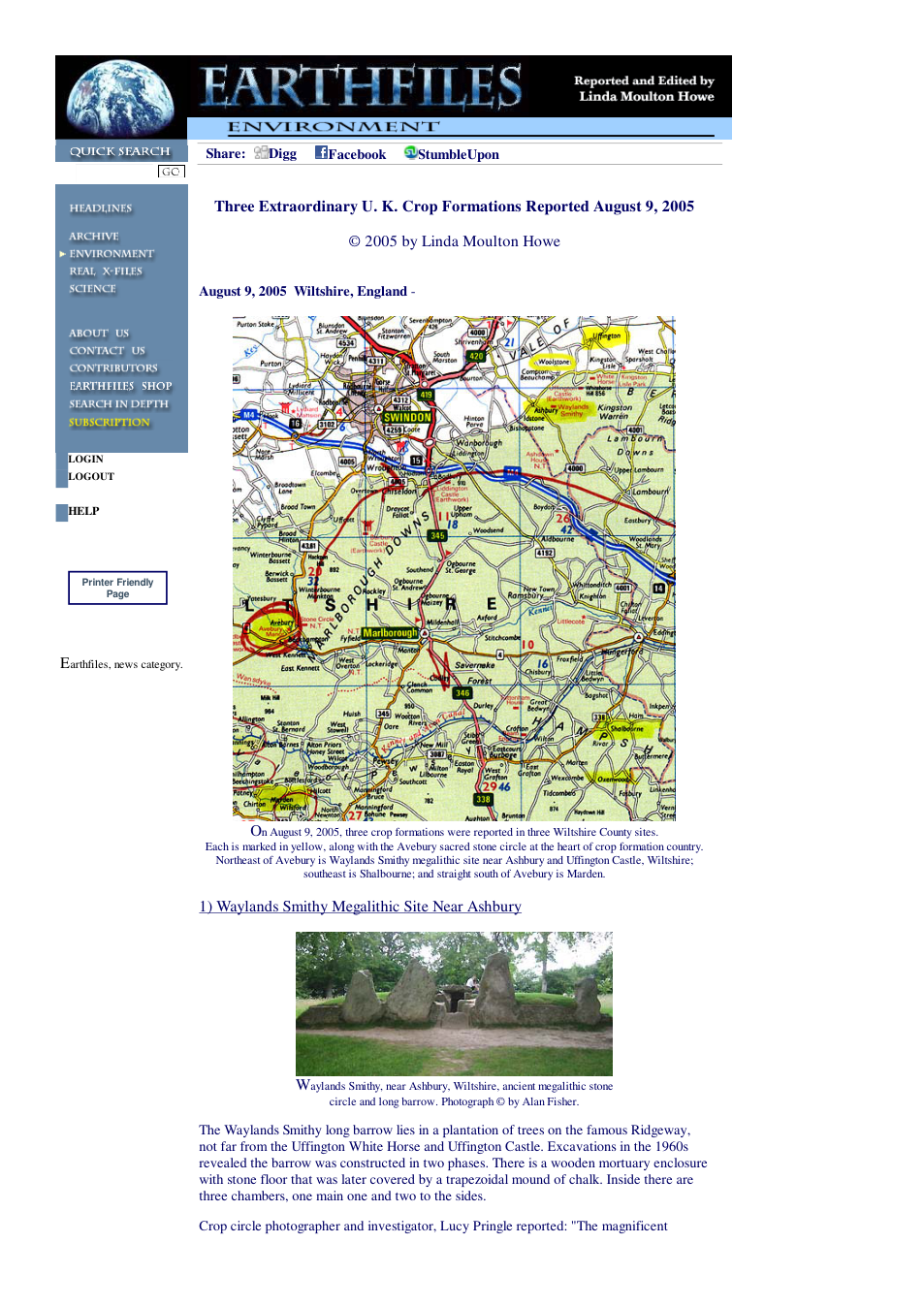 08 09 2005 Three Extraordinary U. K. Crop Formations Reported August 9, 2005 cover